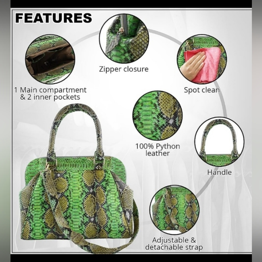 Genuine Python Convertible Handbag NWT - Picture 11 of 12